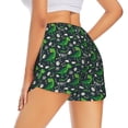 thumbnail image 3 of Vsdgher Dinosaur and Bone Print Women's Running Double Layer Shorts High Waisted with Pockets Elastic Yoga Workout Athletic Gym Sports, 3 of 8