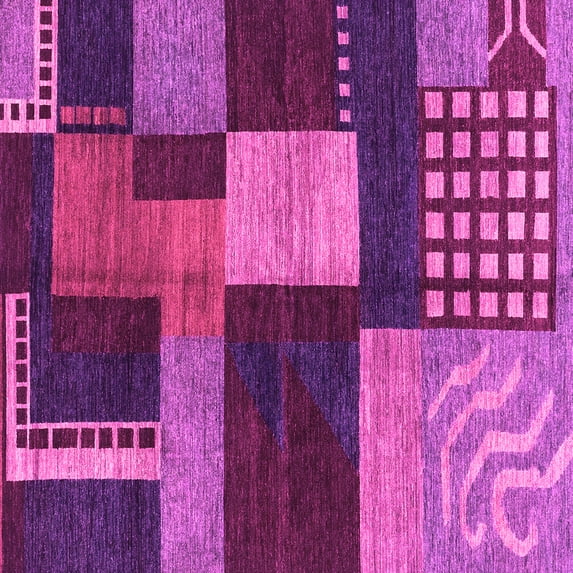 Ahgly Company Indoor Square Abstract Pink Modern Area Rugs, 7' Square