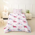 thumbnail image 2 of Homewish Kawaii Dachshund Animal Twin Duvet Cover,Pink Dog Paw Print Twin Bedding,Pink Reversible,2pcs,1 Duvet Cover and 1 Pillowcase, 2 of 6