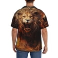 thumbnail image 7 of Goofa Cool Fire Lion Printed Men's Casual Short-sleeved Shirt,Lightweight Breathable Button-down,Summer Casual men's top,Versatile Fashion shirt-Large, 7 of 7