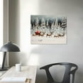 thumbnail image 3 of ONETECH Christmas Wall Art Print Santa Sleigh and Reindeers Poster Snowy Pine Forest Winter Landscape Canvas Painting For Living Room Holiday Decoration Unframed, 3 of 4
