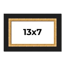 13x7 Frame Gold Real Wood Picture Frame Width 2.25 Inches | Interior Frame Depth 0.5 Inches |