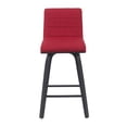 thumbnail image 5 of Vienna Counter Height Swivel Bar Stool w/ Red Seat & Brushed Wood Frame-Set of 3, 5 of 12