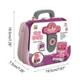 thumbnail image 4 of Kit de maquillaje para niños: maquillaje para niñas y mi monedero en forma de T para regalos de niños pequeños con espejo, peine, secador de pelo, lápiz labial, etc. Wmkox8yii HAHFKSH1829, 4 of 6