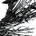 thumbnail image 5 of Northlight Lighted Halloween Twig Wreath with Bats - Warm White LED Lights - 22" - Black, 5 of 6