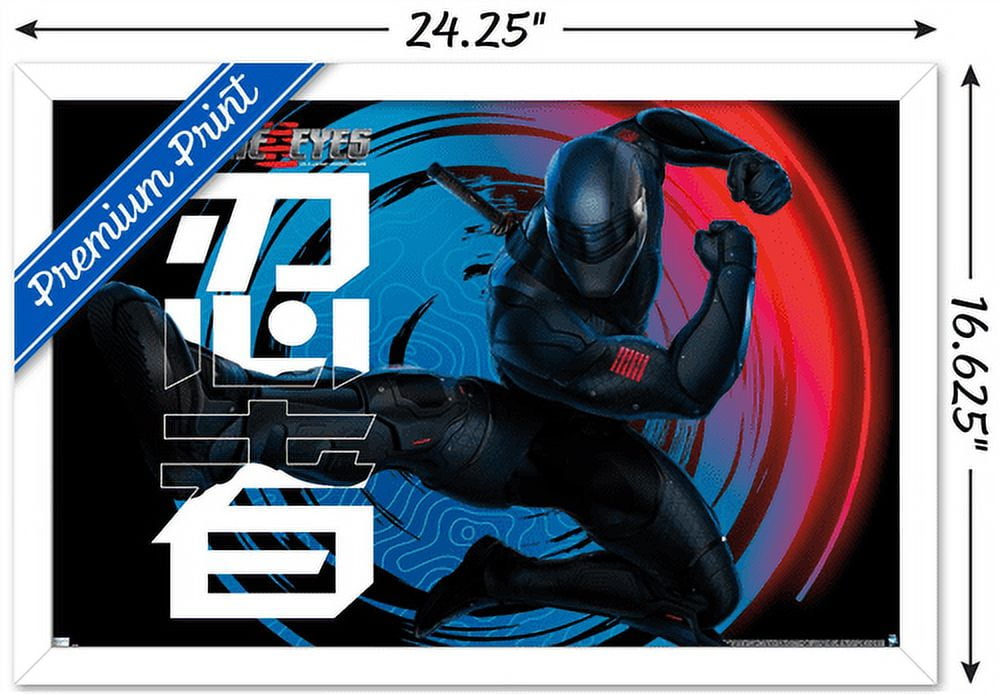 G.I. Joe: Snake Eyes - Kick Wall Poster, 14.725" x 22.375", Framed