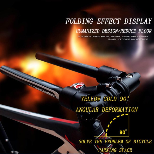 Folding Handlebar Racing Bicycle Scooter Flat Handle Bar Part Straight Handlebars 560mm Red