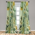 thumbnail image 4 of Ambesonne Mid Century Modern Curtains 2 Panel Set, Retro Simplistic, Pair of - 28" x 84", Mint Green and Mustard, 4 of 4