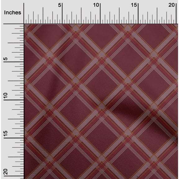 oneOone Cotton Flex Fabric Tartan Check Print Fabric By The Yard 40 Inch Wide