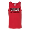thumbnail image 2 of I Turn Woods Into Things Superpower Woodworker Pop Culture Mens Graphic Tank Top, Red, Small, 2 of 3