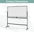 thumbnail image 3 of Gymax 72'' x 36'' Double-Sided Magnetic Whiteboard with Stand and Aluminum Alloy Frame Black, 3 of 10