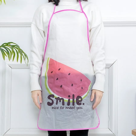

Cooking Apron Cute Cartoon Fruit Printed Pvc Waterproof Oil Proof Creative Apron