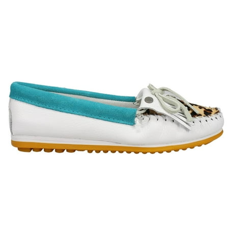

Minnetonka Womens Kilty Plus Leopard Moccasins Flats Casual