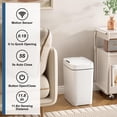 thumbnail image 2 of Vanpopubs Paquete de 2 botes de basura de baño de 2,7 galones con tapa, bote de basura automático, pequeño bote de basura inteligente sin contacto, sensor de movimiento delgado, contenedores de basura, 2 of 5