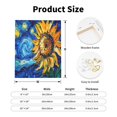 thumbnail image 2 of Sikiie vintage Starry Sunflower Print Canvas Decorative Hanging Painting, Anti-shrinkage Hanging Frame, Suitable for Home, Office Wall Decorations, 2 of 6