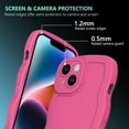 thumbnail image 5 of Case for iPhone 14 Plus Case,Wave Curly Frame Design,Soft Flexible TPU,Cute Wavy Solid Color Aesthetic Flashion Phone Case Shockproof Protective Case Cover 6.7" - Rose Red, 5 of 14