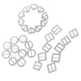 thumbnail image 4 of CIMAXIC 30pcs Heart / Round / Square Shape Ribbon Buckle Sliders for DIY Craft Wedding Invitation (Silver),0.87"X0.79"X0.08", 4 of 4