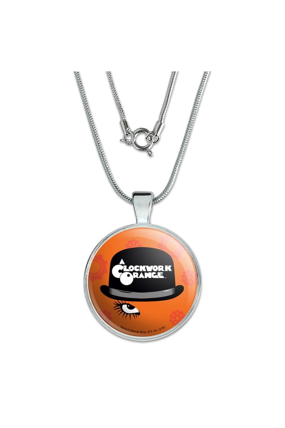 A Clockwork Orange Hat and Logo 1" Pendant with Sterling Silver Plated Chain
