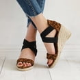 thumbnail image 5 of Juebong Sandals clearance Womens Open Toe Espadrilles Dressy Platform Sandals Slip on Elastic Ankle Strap Wedges Sandals, 5 of 5