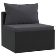 thumbnail image 5 of vidaXL 4 Piece Patio Sofa Set with Cushions Poly Rattan Black, 5 of 6