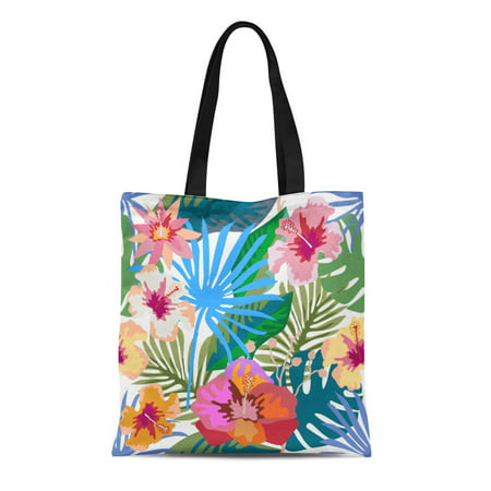 ASHLEIGH - ASHLEIGH Canvas Tote Bag Colorful Tropical Paradise Pattern ...