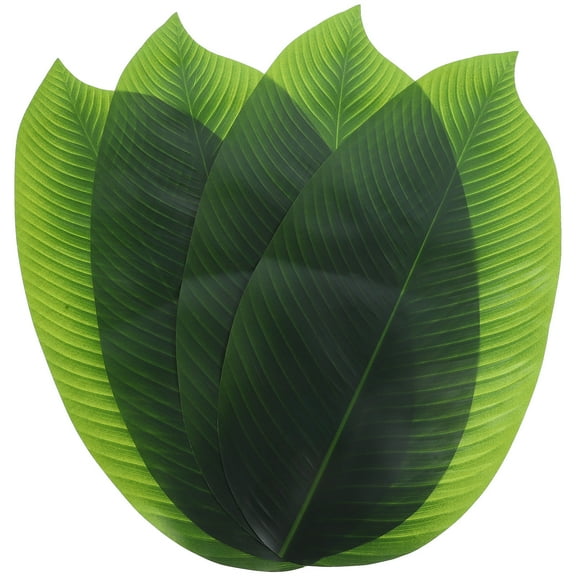 FOMIYES Artificial Banana Leaves Green Rubber Cloth Decorative Sushi Plating Party
