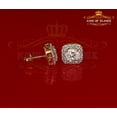 thumbnail image 4 of King of Bling's 3.8ct Cubic Zirconia 925 Yellow Silver Women's & Men's Hip Hop Square Earrings, 4 of 12