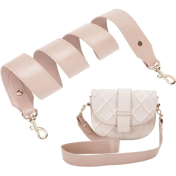 PU Leather Purse Strap 36.2 Inch Leather Wide Shoulder Bag Strap Replacement Handbags Strap with Swivel Buckles Tote Bag Strap for DIY Handmade Bag Making Dark Khaki