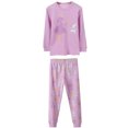 thumbnail image 2 of WIBACKER 2-7 Years Toddler and Little Girls' Long Sleeve Top and Pants Snug Fit 100% Cotton 2 Piece Pajama Set - Purple Girl, 2 of 8