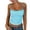 Blue-Tops, variant on Womens Striped Spaghetti Strap Tops Slim Fit Crewneck Blouses Summer Everyday Basic Shirts Brown S
