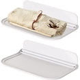 thumbnail image 2 of Juego de 2 estantes de pared blancos, sin necesidad de taladrar, fácilmente extensibles, aptos para dormitorios, salas de juegos, baños, salones y oficinas., 2 of 5