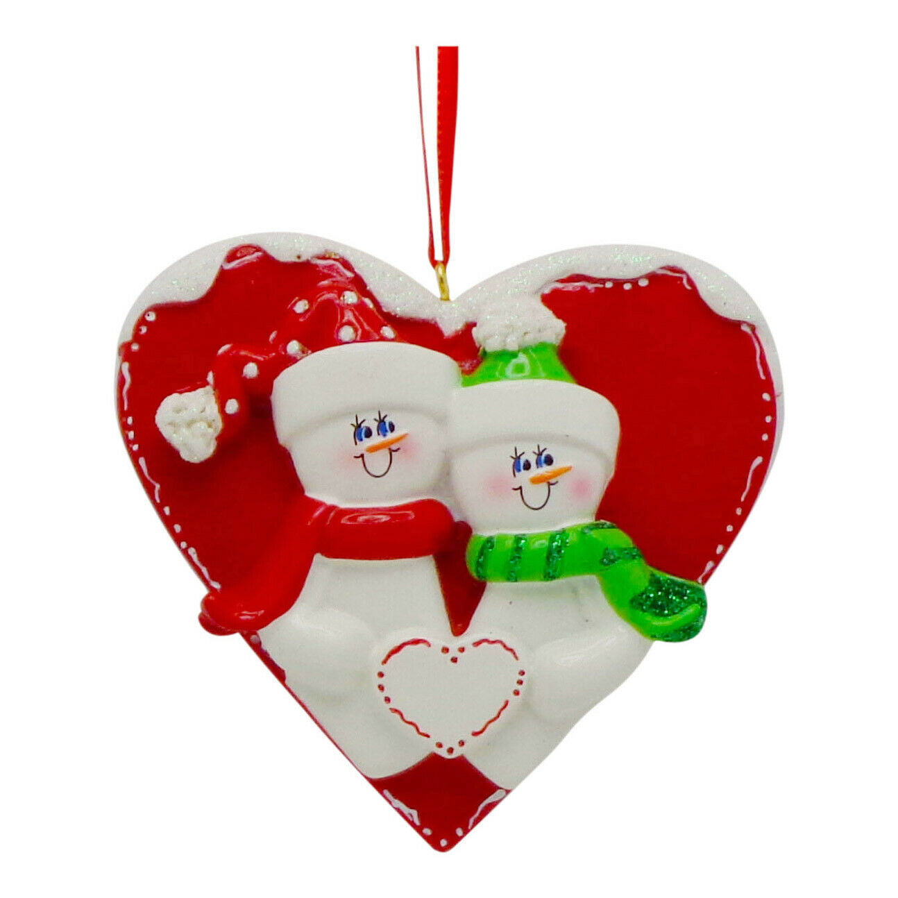 Snow Sweethearts Personalised Couples Christmas Tree Ornament Decoration 