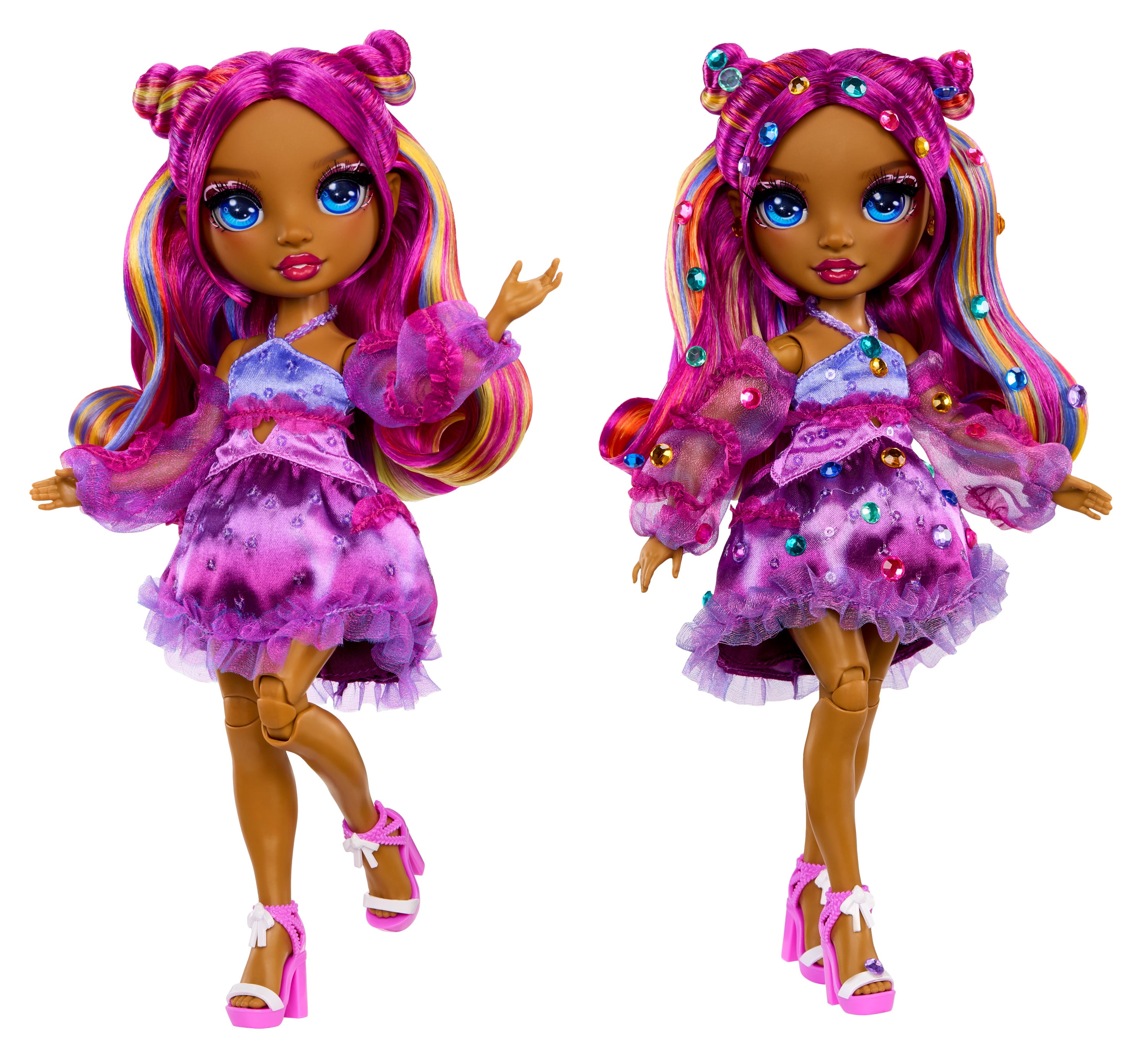 Rainbow High Be Dazzling Fashion Dolls- Noemie Violette (Purple) with Bedazzler Tool and Sparkle Gems