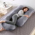 thumbnail image 5 of TOPCHANCES Pregnancy Pillow, J Shaped Full Body Soft Maternity Pillow with Removable Velvet Cover, 27*57inch, Dark Gray, 5 of 13