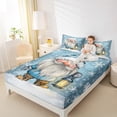 thumbnail image 4 of Manfei Cartoon Gnome Twin Sheet Sets,Merry Christmas Twin Fitted Sheet,White Blue Flat Sheet For Girls Boys,Microfiber Bedroom Decor,3 Pieces, 4 of 7