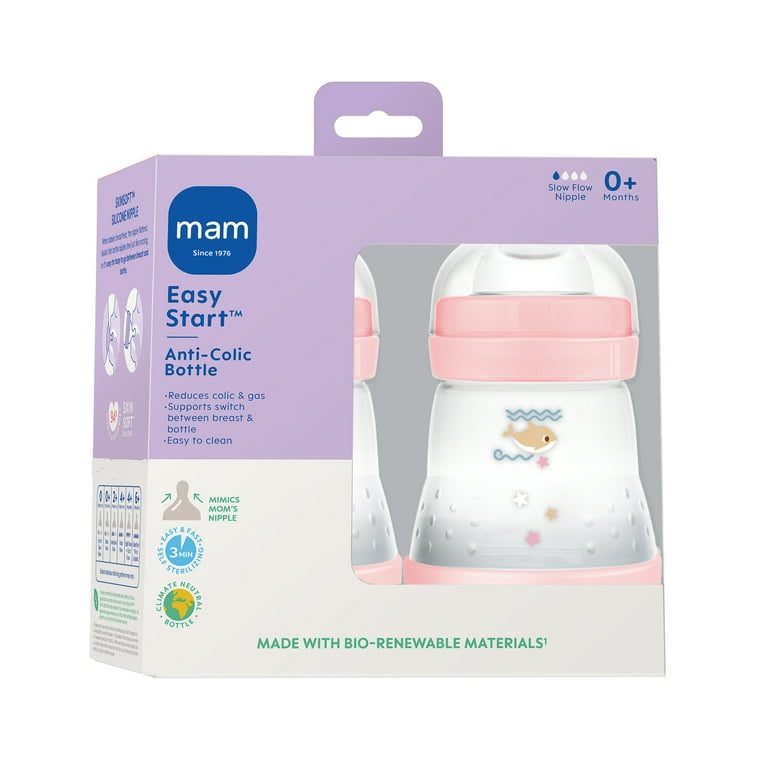 MAM Easy Start Matte Anti-Colic Bottle, oz, Girl, pack