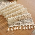 thumbnail image 4 of Mdesiwst Table Runner Elegant Lace Embroidered Dining Table Cloth Cafe Table Flag with Tassel Washable White Table Cover for Home Decor, 4 of 7