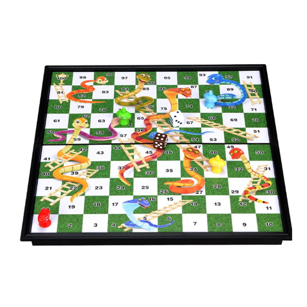 Reduced！！！Fashion Folding Snake Chess Toys Children Portable Snakes &  Ladders Puzzle Game - Walmart.com