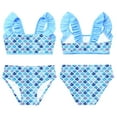 thumbnail image 1 of iiniim Kids Girls 2 Pieces Bikini Swimsuits Ruffled Sleeveless Tank Top with Briefs Set Swimwear 2-16 Blue 10, 1 of 7