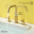 thumbnail image 3 of Boyel Living Brass Brushed Gold Mid Arc 8 in Bathroom Faucet, 3 of 10