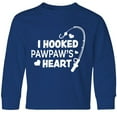 thumbnail image 3 of Inktastic I Hooked Pawpaw's Heart with Fishing Rod Long Sleeve Youth T-Shirt, 3 of 5