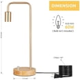 thumbnail image 2 of Industrial Table Lamps, Gold Bedside Lamps Wooden Base, Set of 2 (Bulbs not Included), 2 of 3