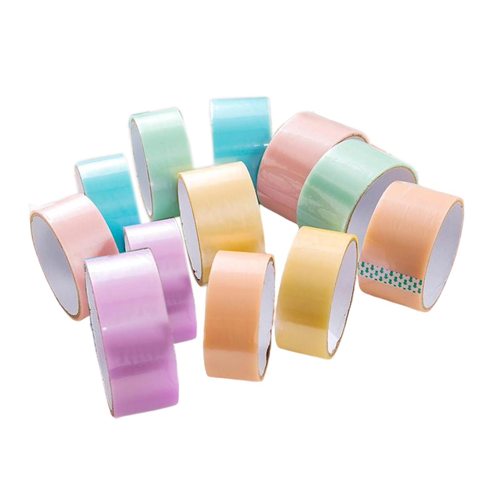 FVDPWYE 12 Pieces Colorful Sticky Ball Rolling Tapes, DIY Colored Sticky Tape Decorative 2.4cm and 3.6cm