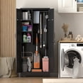 thumbnail image 5 of Marcree 73" Broom Closet Storage Cabinet, Metal Garage Storage Cabinet with 2 Doors & Pegboard, Utility Cabinet with Hanging Rod, Tool Cabinet for Garage, Laundry Room, Home Office, 5 of 7