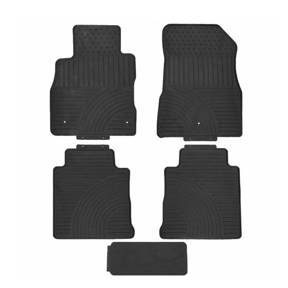 Ikon Motorsports Compatible with 2018-2024 Nissan Kicks Latex All Weather Floor Mats Rubber Carpet OE Factory Style Front Rear Black