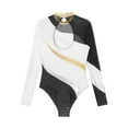 thumbnail image 6 of Alvivi Women Rhinestone Ballet Gymnastics Leotard Long Sleeve Figure Skating Dance Costume White XL, 6 of 7
