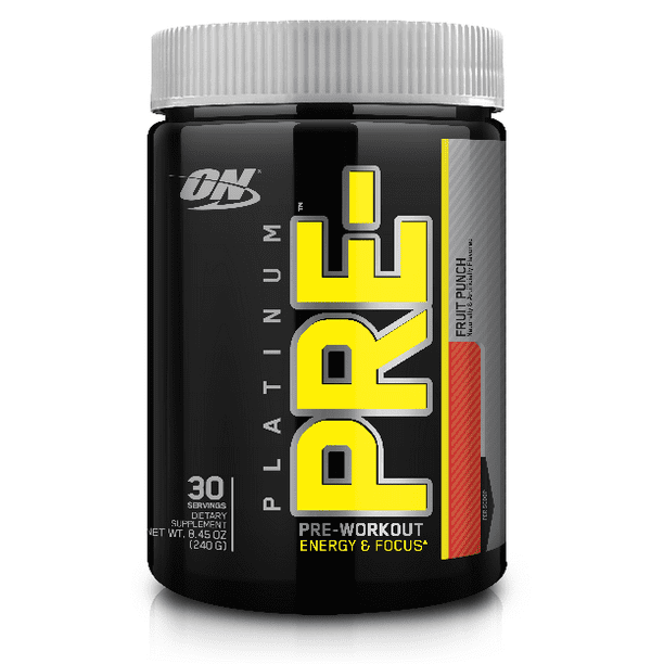 Optimum Nutrition Platinum Pre Workout Powder, Fruit Punch, 30 Servings