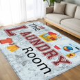 thumbnail image 4 of 8x10 Area Rugs, Laundry Room Non-Skid Rubber Backing Large Rectangle Rugs - Living Room Bedroom Home Office, Blue Cartoon Washing Machine Clothes Indoor Floor Mat Carpets Washable Rug, 4 of 9