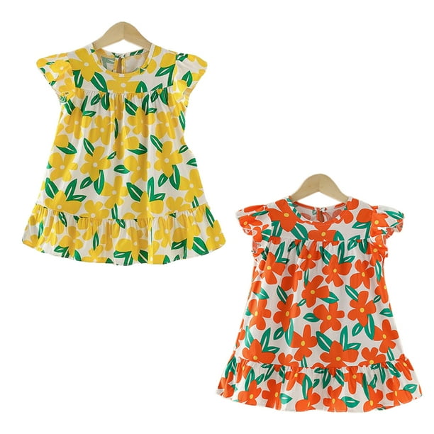 Vestido de verano para niña con volantes, vestido de túnica de verano para playa de 3 a 7 años