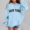 thumbnail image 2 of Girls Hoodies Kids City Name Letter Print Blue Hoodie Lightweight Long Sleeve Hoodies Fall Winter Clothes 3T Toddler Girl Clothes, 2 of 5